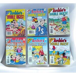 Vintage Archies Double Digest Comics Lot X6 Jughead 90s Comic Books Kids Archie